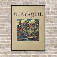 Thumbnail for GUAYAQUIL - Poster - Canvas Framed - Beige
