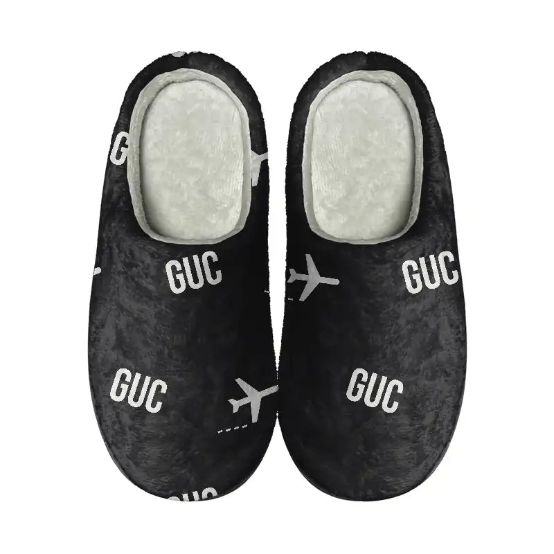 Gunnison–Crested Butte Regional Airport (GUC) Slippers & Flip Flops - Slippers - Cotton - Pattern - Black
