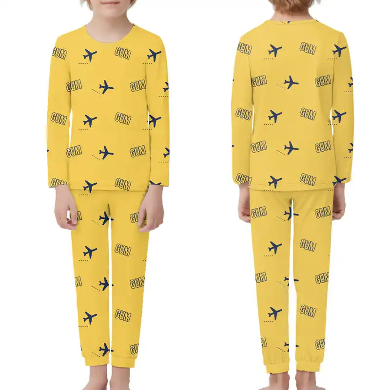 Antonio B. Won Pat International Airport (GUM) Pajamas - Children Pajamas - Yellow