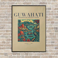 Thumbnail for GUWAHATI - Poster - Canvas Framed - Beige
