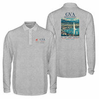 Thumbnail for Geneva Airport (GVA) Premium Polo T-Shirts - Poster - Long Sleeve - Gray