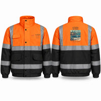 Thumbnail for Heydar Aliyev International Airport (GYD) Reflective Winter Jackets - Poster - Orange & Navy