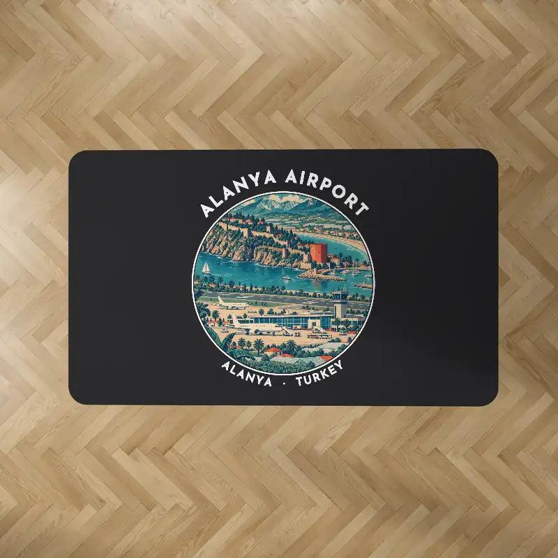 Gazipasa-Alanya Airport (GZP) Carpets - Carpet Rectangle - Badge - Black V2