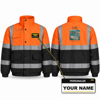 Thumbnail for Gazipasa-Alanya Airport (GZP) Reflective Winter Jackets - Poster + Name - Orange & Navy