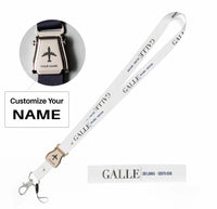 Thumbnail for Galle City Series seat belt lanyard - white with name