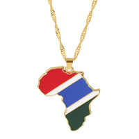Thumbnail for Gambia  Map Flag Necklace