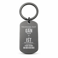 Thumbnail for Gan Island Airport GAN - Key Chain - Customizable Boarding Pass - Black