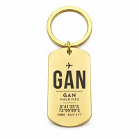 Thumbnail for Gan Island Airport GAN - Key Chain - Original Design - Gold