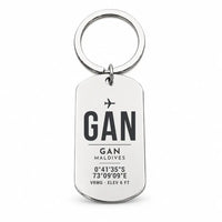 Thumbnail for Gan Island Airport GAN - Key Chain - Original Design - Silver