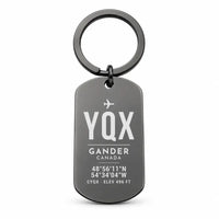 Thumbnail for Gander International Airport YQX - Key Chain - Original Design - Black