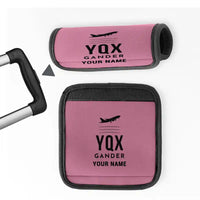 Thumbnail for Gander International Airport (YQX) Luggage Handle Covers - Pink + Name