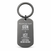 Thumbnail for Gdańsk Lech Wałęsa Airport GDN - Key Chain - Customizable Boarding Pass - Black