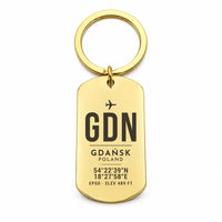 Thumbnail for Gdańsk Lech Wałęsa Airport GDN - Key Chain - Original Design - Gold