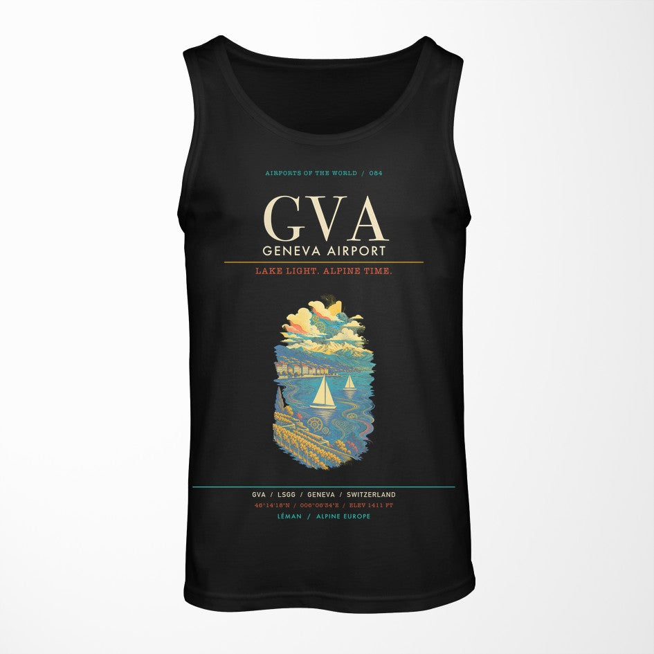 Geneva Airport GVA Tank Top - Black