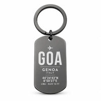 Thumbnail for Genoa Cristoforo Colombo Airport GOA - Key Chain - Original Design - Black