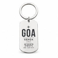 Thumbnail for Genoa Cristoforo Colombo Airport GOA - Key Chain - Original Design - Silver