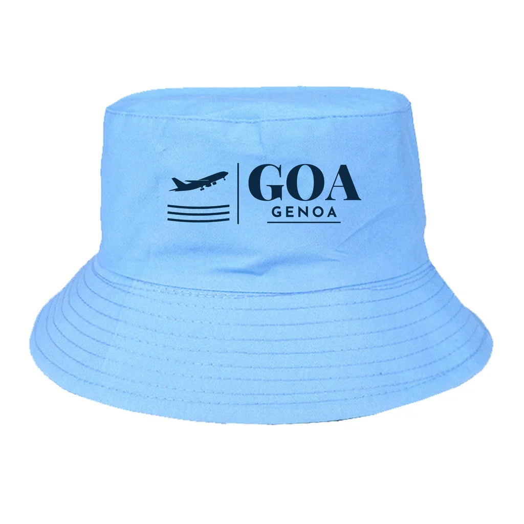Genoa Cristoforo Colombo Airport (GOA) summer hat - light blue