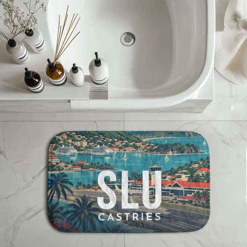 George F. L. Charles Airport (SLU) bath mat