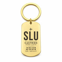 Thumbnail for George F. L. Charles Airport SLU — Castries - Key Chain - Original Design - Gold