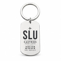 Thumbnail for George F. L. Charles Airport SLU — Castries - Key Chain - Original Design - Silver
