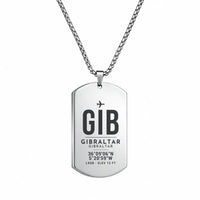 Thumbnail for Gibraltar Airport GIB - Necklace - Original Design - Silver