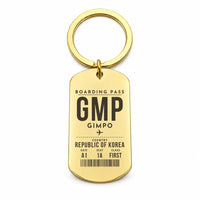 Thumbnail for Gimpo International Airport GMP - Key Chain - Boarding Pass Style - Gold