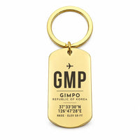 Thumbnail for Gimpo International Airport GMP - Key Chain - Original Design - Gold