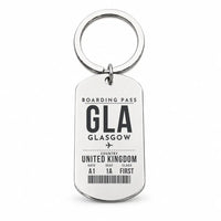 Thumbnail for Glasgow Airport GLA - Key Chain - Boarding Pass Style - Silver