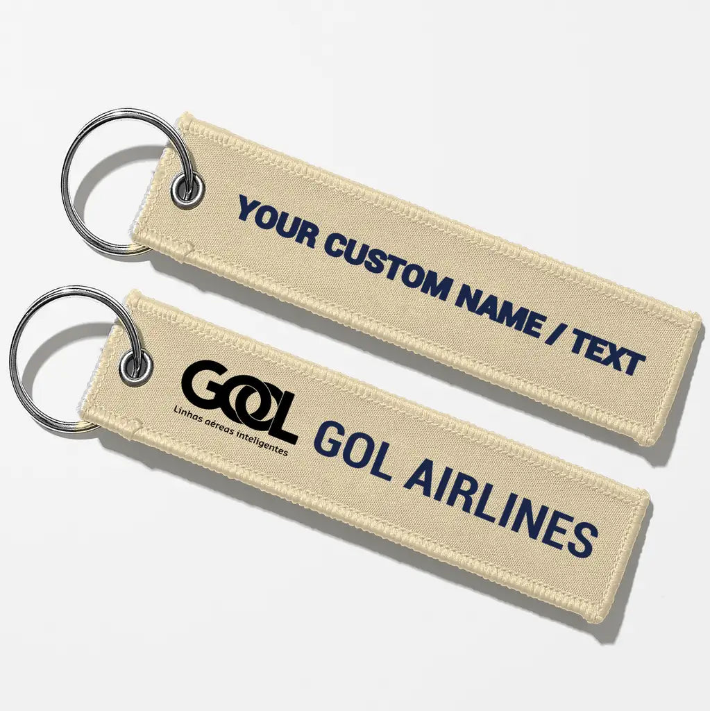 Gol Linhas Aéreas Inteligentes Crew & Staff Tag Key Chains - Beige - Personalized