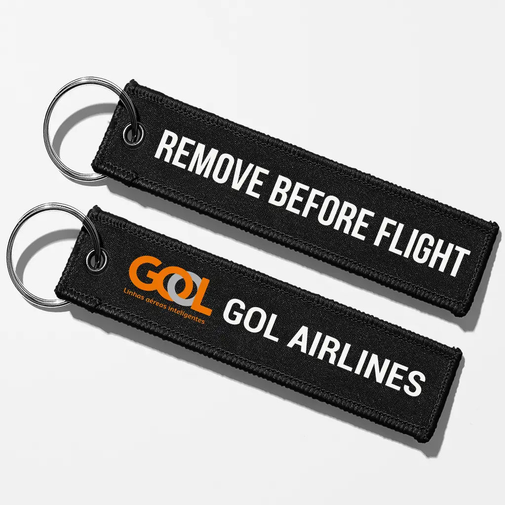 Gol Linhas Aéreas Inteligentes Crew & Staff Tag Key Chains - Black - Remove Before Flight