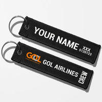 Thumbnail for Gol Linhas Aéreas Inteligentes Crew & Staff Tag Key Chains - Black - Crew + Name