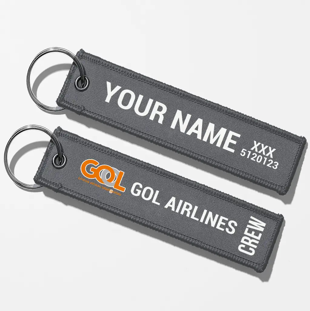 Gol Linhas Aéreas Inteligentes Crew & Staff Tag Key Chains - Gray - Crew + Name
