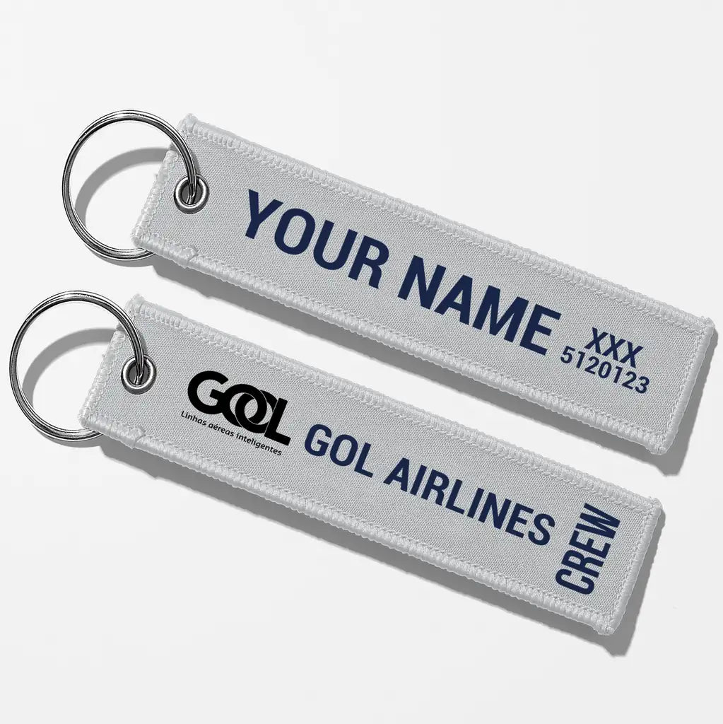 Gol Linhas Aéreas Inteligentes Crew & Staff Tag Key Chains - Light Gray - Crew + Name