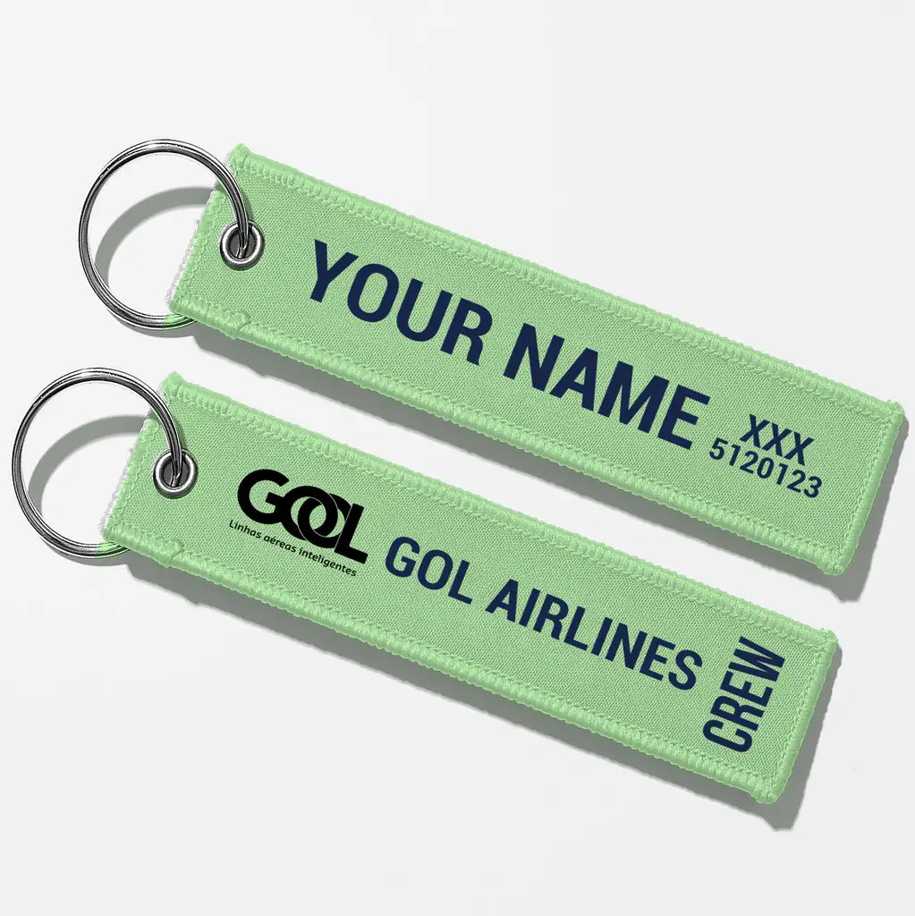 Gol Linhas Aéreas Inteligentes Crew & Staff Tag Key Chains - Light Green - Crew + Name