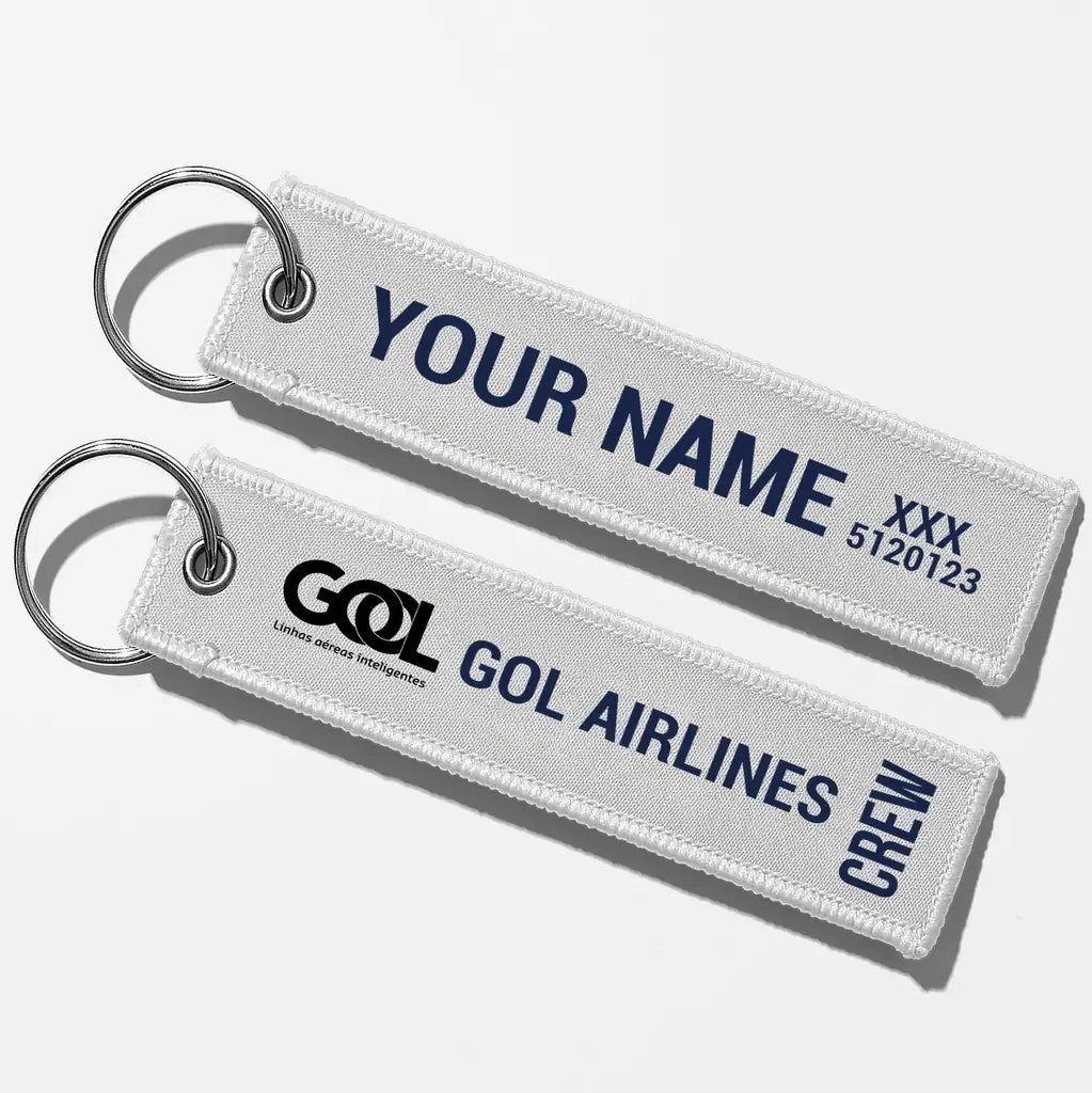 Gol Linhas Aéreas Inteligentes Crew & Staff Tag Key Chains - White - Crew + Name