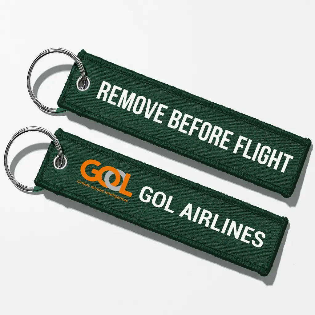 Gol Linhas Aéreas Inteligentes Crew & Staff Tag Key Chains - Dark Green - Remove Before Flight