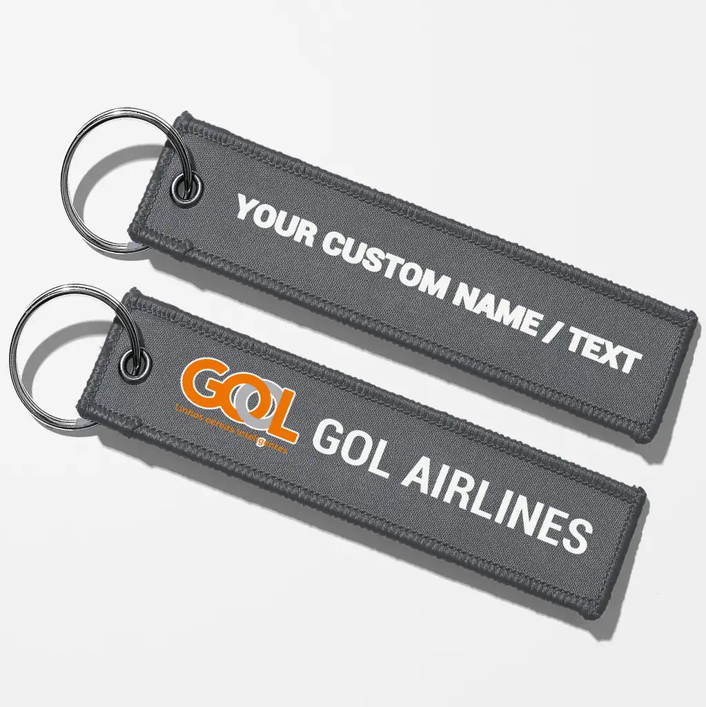 Gol Linhas Aéreas Inteligentes Crew & Staff Tag Key Chains - Gray - Personalized