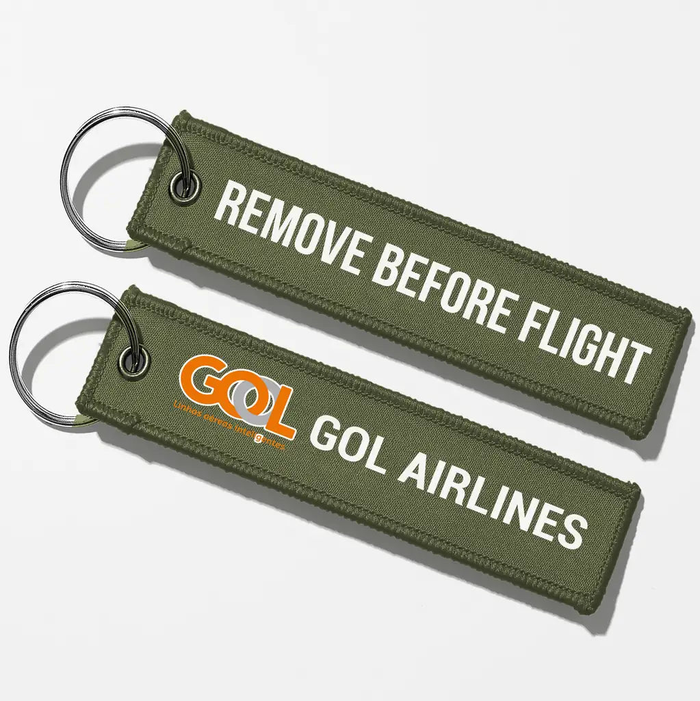 Gol Linhas Aéreas Inteligentes Crew & Staff Tag Key Chains - Green Army - Remove Before Flight
