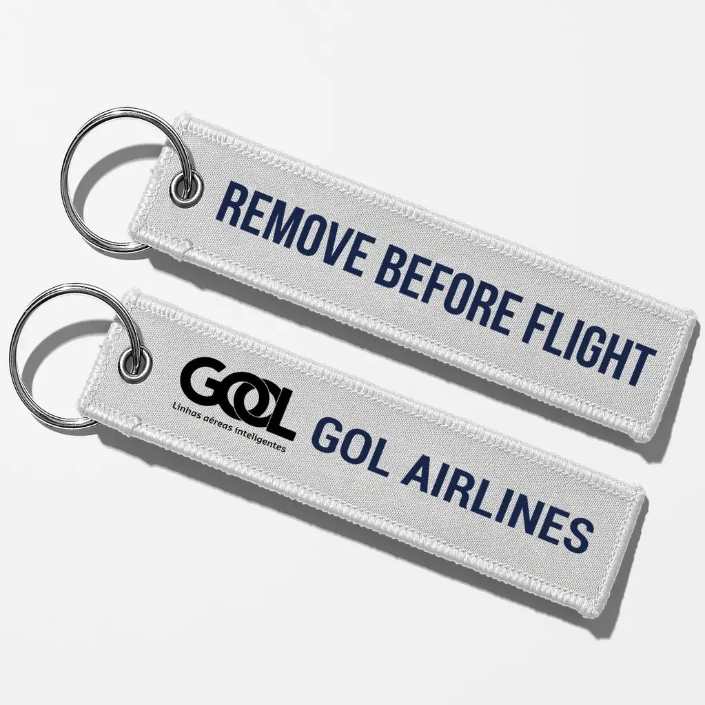 Gol Linhas Aéreas Inteligentes Crew & Staff Tag Key Chains - White - Remove Before Flight