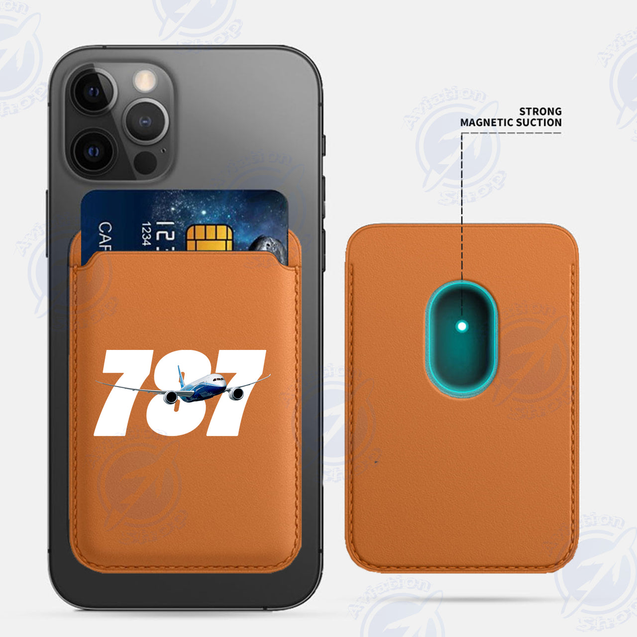 Super Boeing 787 iPhone Cases Magnetic Card Wallet