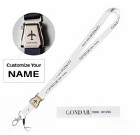 Thumbnail for Gondar City Series seat belt lanyard - white with name