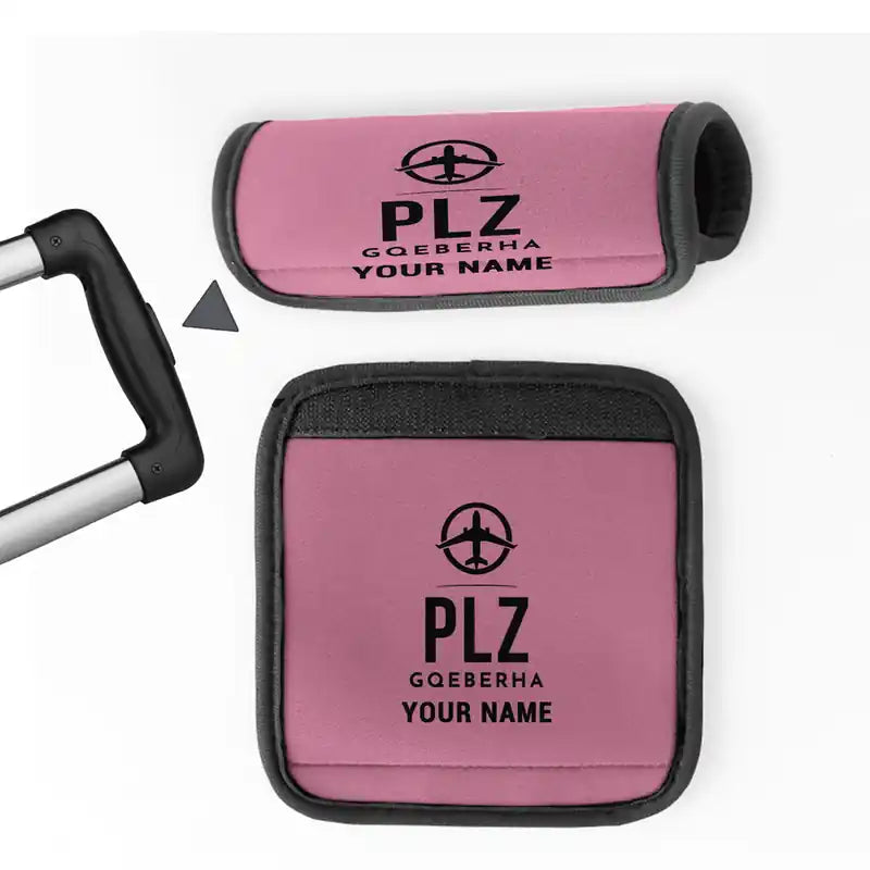 Gqeberha Chief Dawid Stuurman International Airport (PLZ) Luggage Handle Covers - Pink + Name