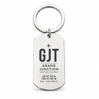 Thumbnail for Grand Junction Regional Airport GJT - Key Chain - Original Design - Silver