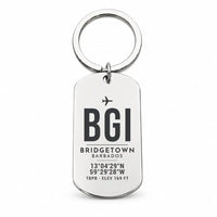 Thumbnail for Grantley Adams International Airport BGI - Key Chain - Original Design - Silver