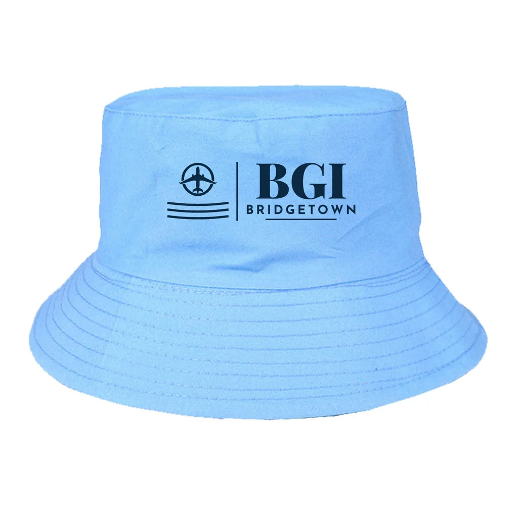 Grantley Adams International Airport (BGI) summer hat - light blue