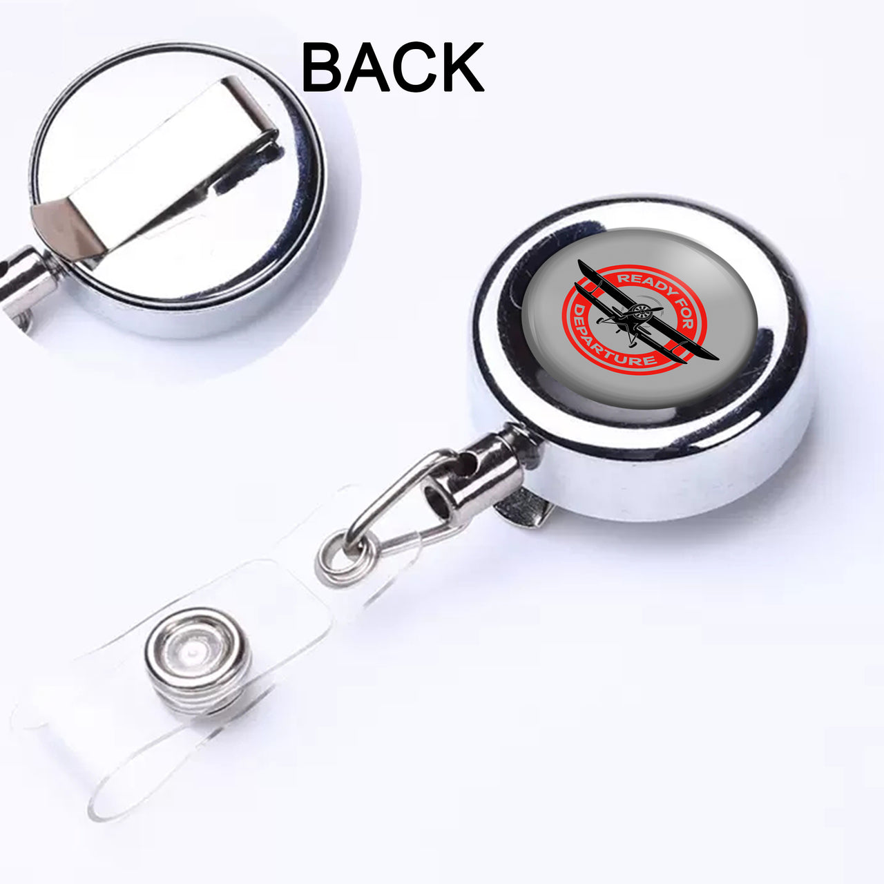 Ready for Departure Designed Retractable ID Card Badge