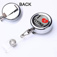 Thumbnail for I Love Flying Designed Retractable ID Card Badge