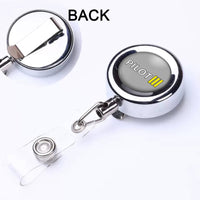 Thumbnail for Pilot & Stripes (3 Lines) Designed Retractable ID Card Badge