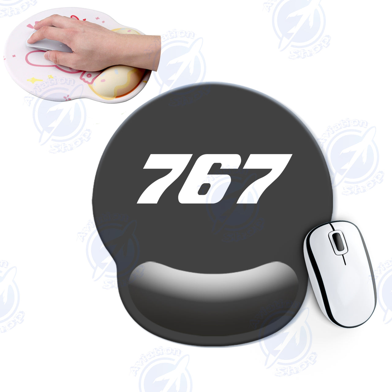 767 Flat Text Designed Ergonomic Mouse Pads