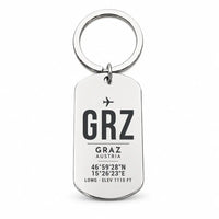 Thumbnail for Graz Airport GRZ - Key Chain - Original Design - Silver